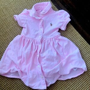Ralph Lauren baby girls pink dress! With diaper cover bottoms! Like new!